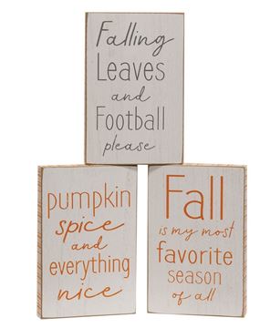 Picture of Fall is My Favorite Season Distressed Wooden Block, 3/Set