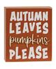 Picture of Autumn Leaves/Pumpkins Please Box Sign, 2/Set