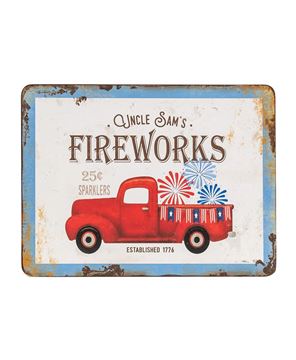 Picture of Uncle Sam's Fireworks Truck Rustic Metal Sign