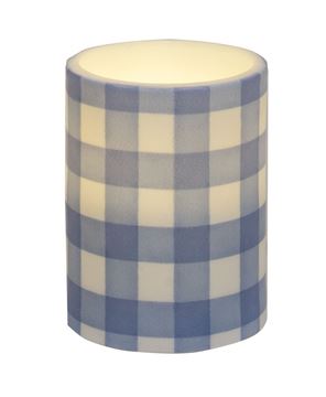 Picture of Blue Gingham Timer Pillar, 3"x4"