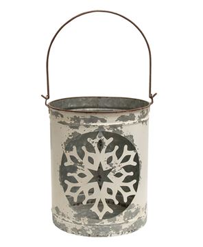 Picture of White Vintage Snowflake Buckets, 4/Set