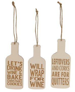 Picture of Wine & Cookies Ornaments, 3/Set