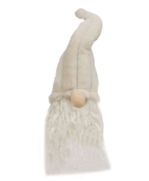 Picture of Small Plush Cream Gnome with Ribbed Hat