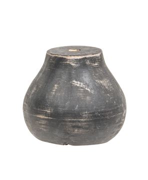 Picture of Distressed Black Wood Round Flower Holder