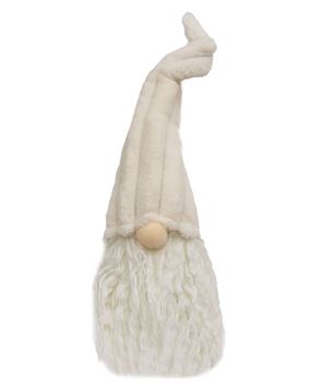 Picture of Medium Sitting Plush Cream Gnome with Ribbed Hat