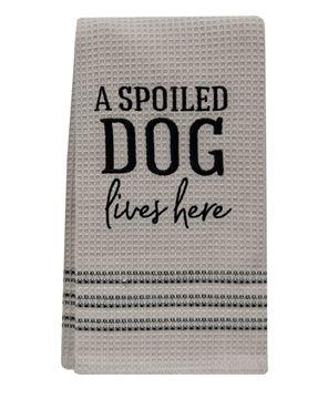 Picture of A Spoiled Dog Lives Here Dish Towel