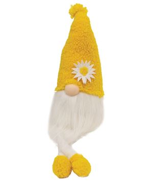 Picture of Fuzzy Yellow Flower Gnome w/Dangle Legs