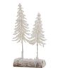 Picture of Heavy Flocked White Pine Tree Pair on Log