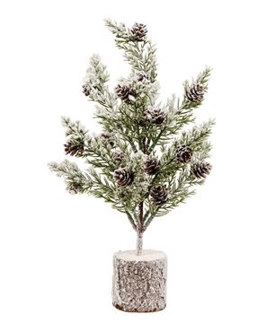 Picture of Flocked Bristle Pine Tree w/Cones, 12"