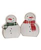 Picture of Red & Green Scarf Wooden Snowman Sitters, 2/Set