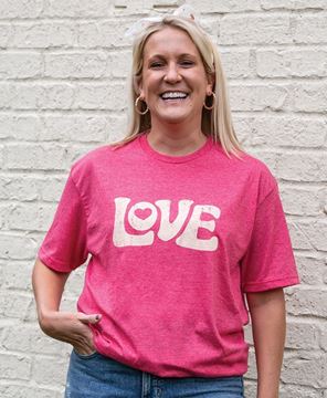 Picture of Vintage Love T-Shirt, Heather Red