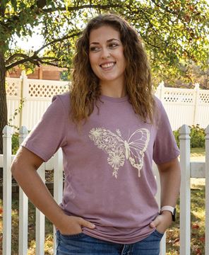 Picture of Butterfly Floral T-Shirt, Heather Orchid