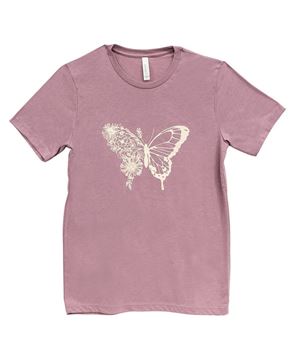 Picture of Butterfly Floral T-Shirt, Heather Orchid