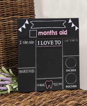 Picture of Baby Milestones Chalkboard Sign, Pink