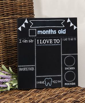 Picture of Baby Milestones Chalkboard Sign, Blue