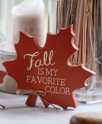 Picture of Fall Is My Favorite Color Wooden Leaf Sitter