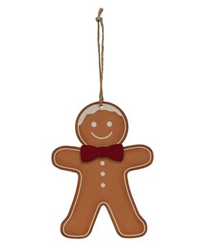 Picture of Wooden Bow Tie Gingerbread Ornament