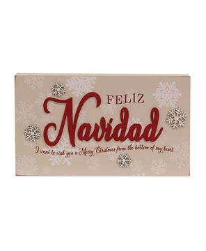 Picture of Feliz Navidad Snowflakes Box Sign