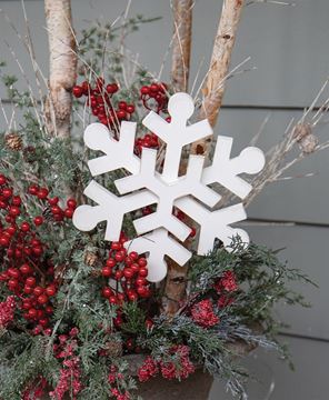 Picture of Glittered Layered Wooden Snowflake Accent/Planter Stake, 11"