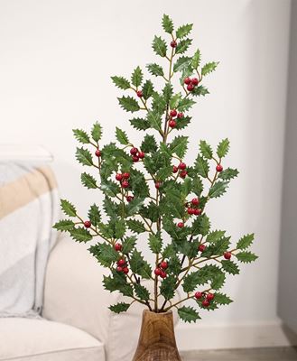 Picture of Merry Little Holly & Berries Spray, 28"