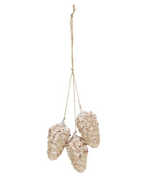 Picture of Champagne Glitter Hanging Pinecone Trio