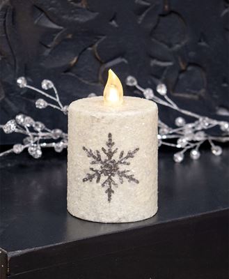 Picture of Glitter Snowflake Timer Pillar, 2"x 3"