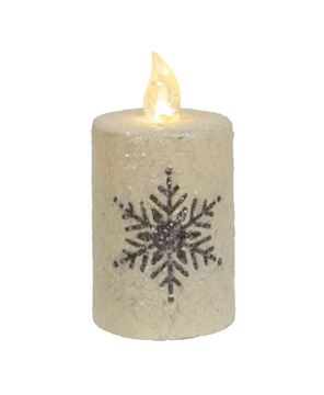 Picture of Glitter Snowflake Timer Pillar, 2.5" x 3"