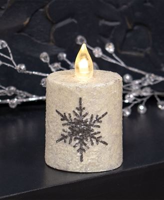 Picture of Glitter Snowflake Timer Pillar, 2.25" x 2.5"