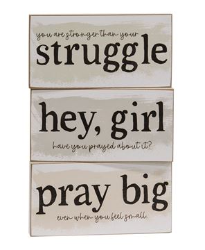 Picture of Stronger Thank Your Struggle Block Sign, 3/Set