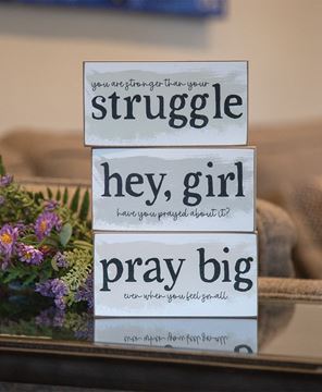 Picture of Stronger Thank Your Struggle Block Sign, 3/Set
