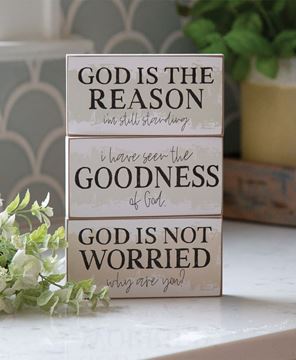 Picture of Goodness of God Block Sign, 3/Set