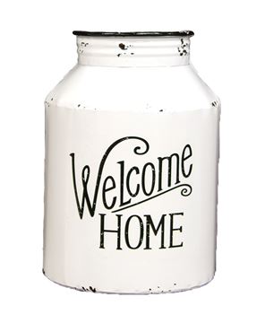 Picture of Welcome Home Metal Wall Milk Can