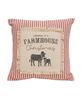 Picture of Dreaming of a Farmhouse Christmas Red Ticking Stripe Pillow, 10" Sq.