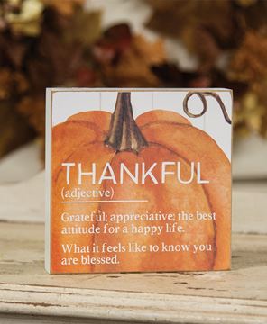 Picture of Thankful Definition Pumpkin Box Sign