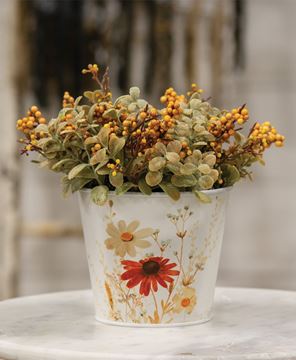 Picture of Fall Florals Metal Bucket