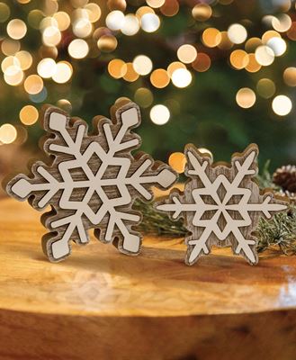 Picture of Layered Chunky Snowflake Sitters, 2/Set