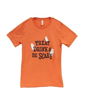 Picture of Treat Drink & Be Scary T-Shirt - Heather Orange
