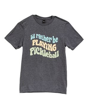 Picture of I'd Rather Be Playing Pickleball T-Shirt - Heather Dark Gray