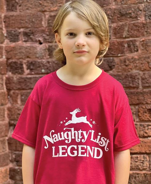 Picture of Naughty List Legend Youth T-Shirt - Cardinal Red