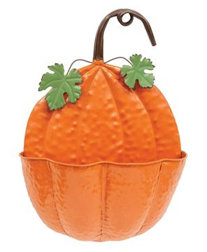 Picture of Painted Metal Pumpkin Wall Pocket