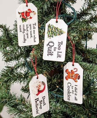 Picture of Don't Stop Believin Santa Gift Tags, 4/Set