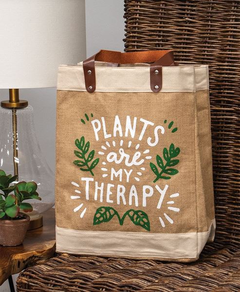 Picture of Plants Are My Therapy Jute Tote