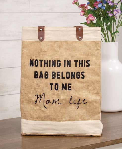 Picture of Mom Life Jute Tote