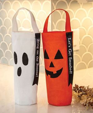 Picture of Halloween Friends Canvas Wine Bag, 2/Set