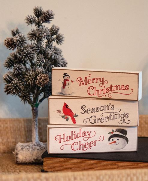 Picture of Vintage Season's Greetings Mini Block, 3/Set