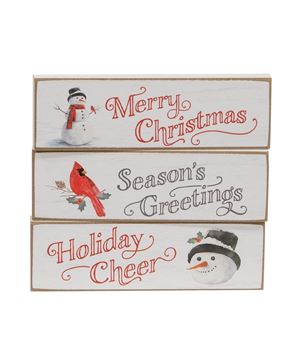 Picture of Vintage Season's Greetings Mini Block, 3/Set