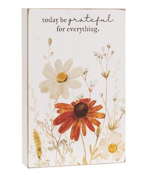 Picture of Today Be Grateful Fall Floral Box Sign