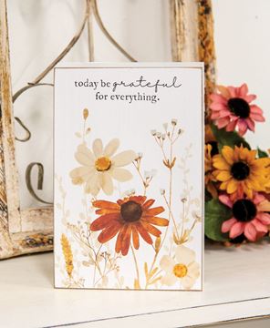 Picture of Today Be Grateful Fall Floral Box Sign