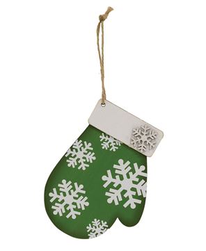 Picture of Snowflake Mitten Ornament w/Jute Hanger, 3/Set