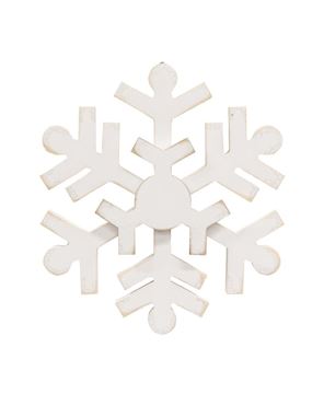 Picture of Glittered Layered Wooden Snowflake Hanger, 2/Set